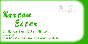 marton eiter business card